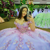 Off-Shoulder Sparkle Ball Gown Beaded Tulle Princess Dress for Prom Quinceanera & Sweet 16 Celebrations